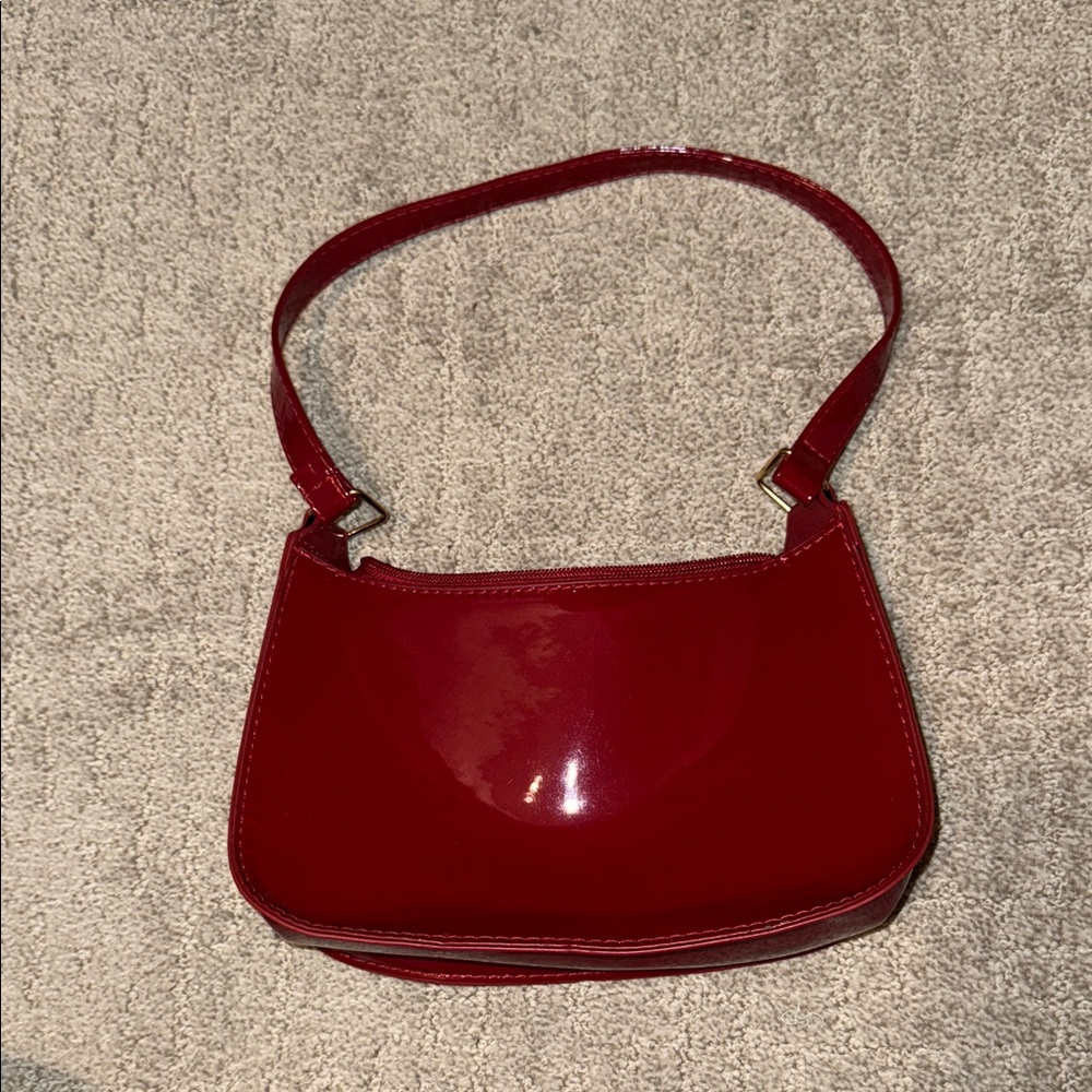 SHEIN Glossy Red Shoulder Bag
